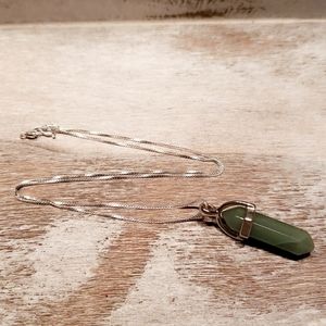 Real Jade Pendant with Sterling Silver Chain